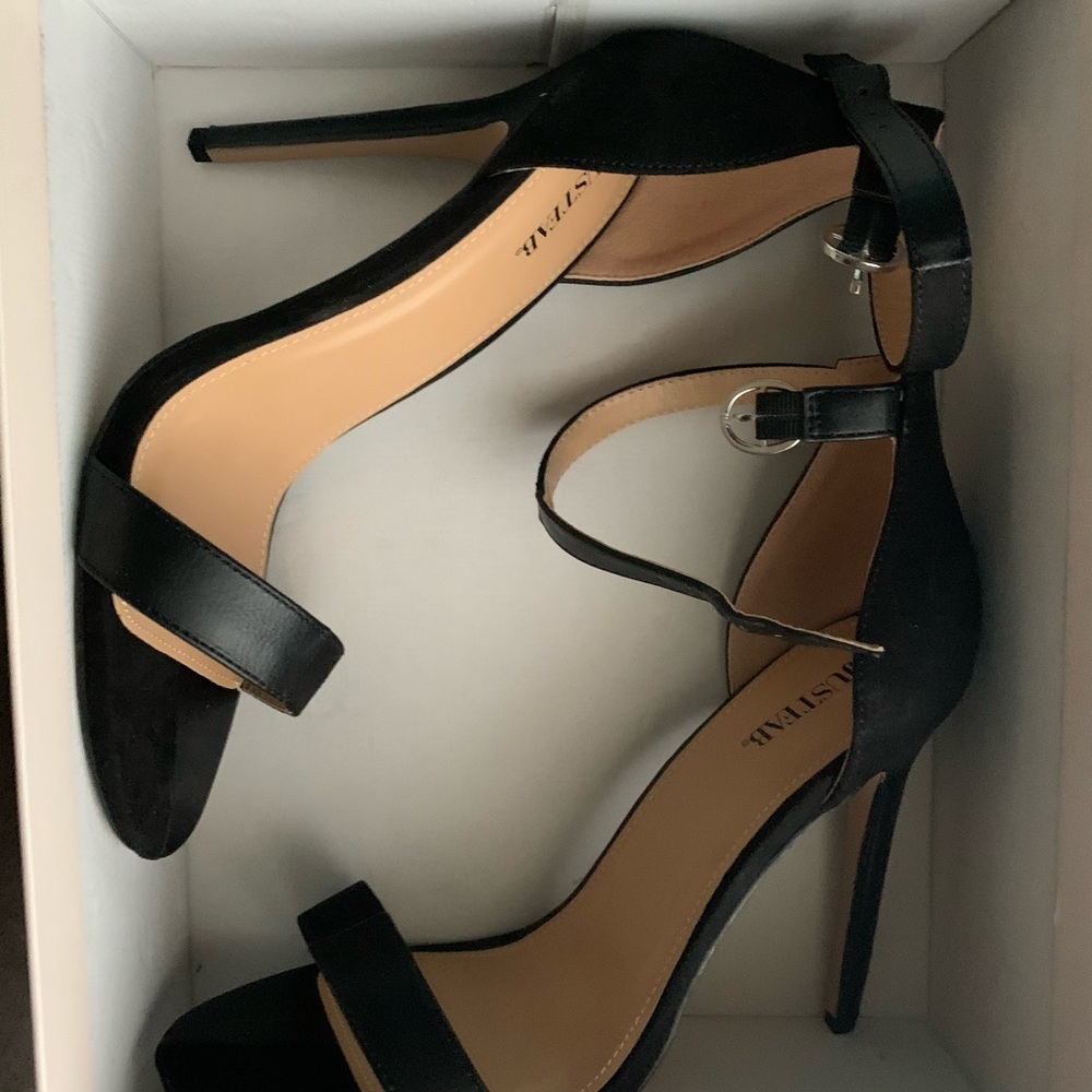 JustFab Black Strappy Heels